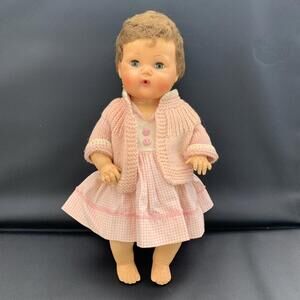 American Character Doll 2.675.6 Tiny Tears w/ Hair 14" Dressed